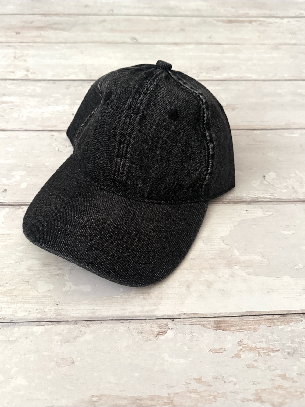 Urban Outfitters Unisex Acid Wash Black Denim Baseball Hat Caps Mens Womens NEW
